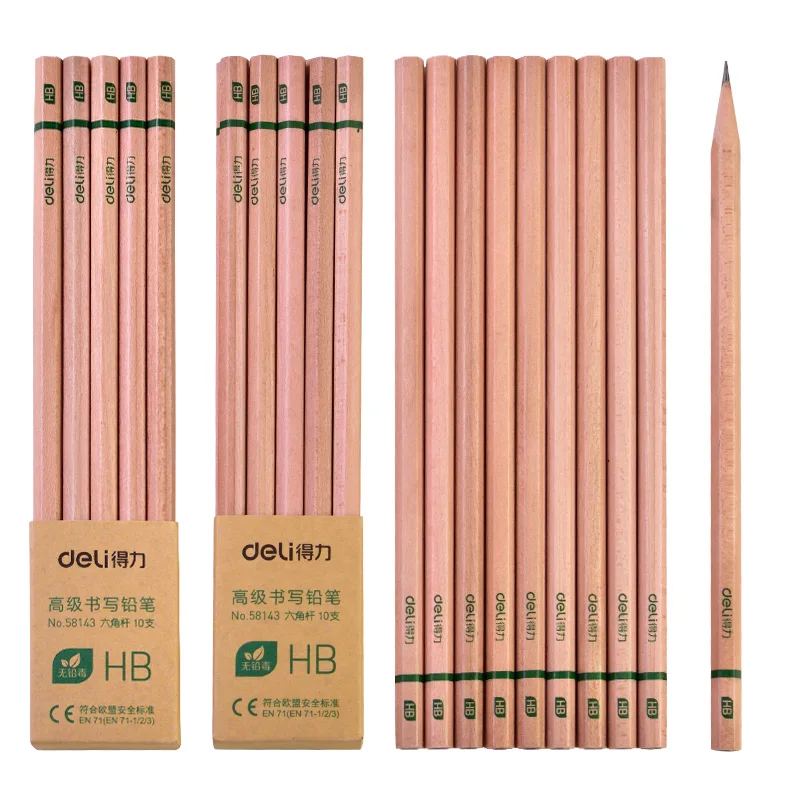 

10pcs/set nature wooden pencils HB 2B Standard Pencils Writing painting stationery High quality Basswood