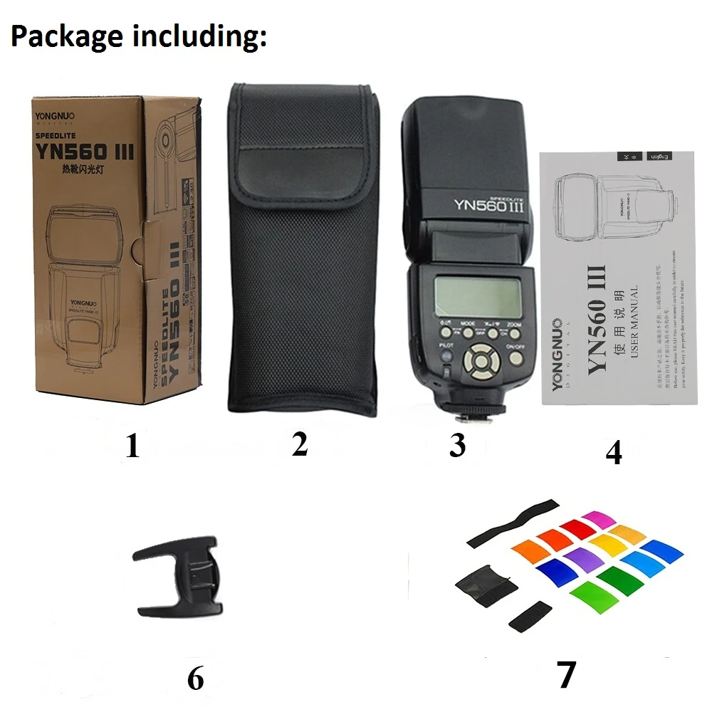 Billig YONGNUO YN560III YN560 III YN560 III Drahtlose Blitz Speedlite blitzgerät Für Canon Nikon Olympus Panasonic Pentax Kamera