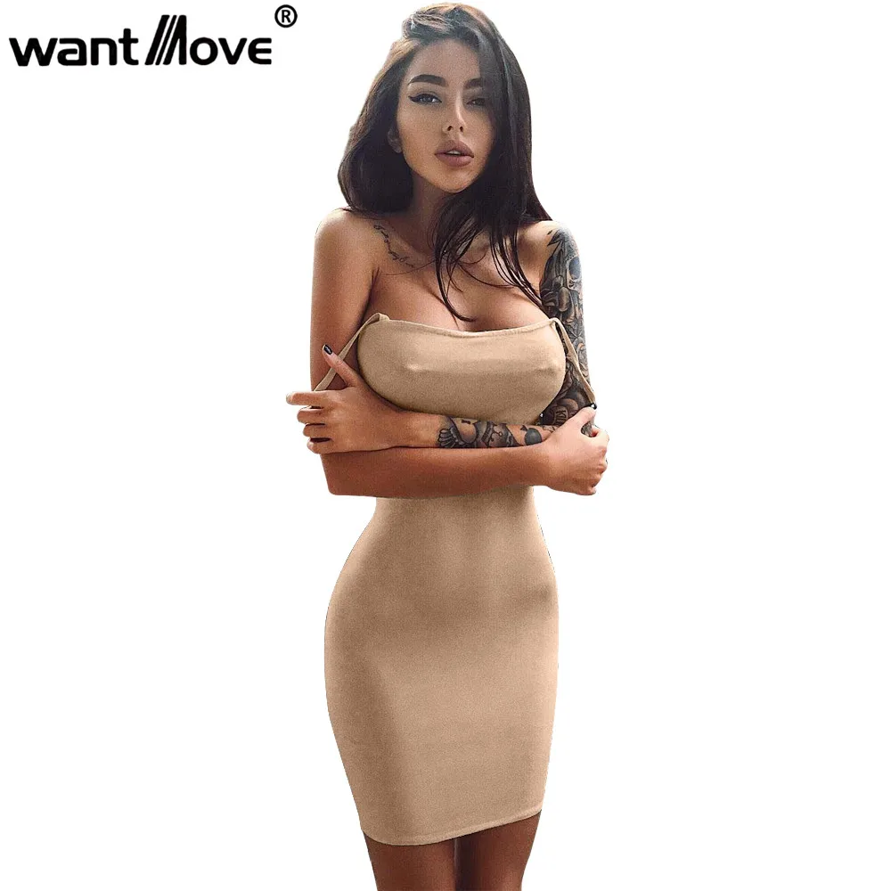 Wantmove/платье, модное мини-платье для женщин, на тонких бретелях, сексуальная клубная одежда, для вечеринки, элегантное платье для женщин JZ214