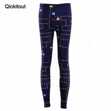 Qickitout леггинсы популярные женские штаны с космическим принтом Фитнес Леггинсы Muz-man PAC-MAN леггинсы женские леггинсы Высокое качество цифровой