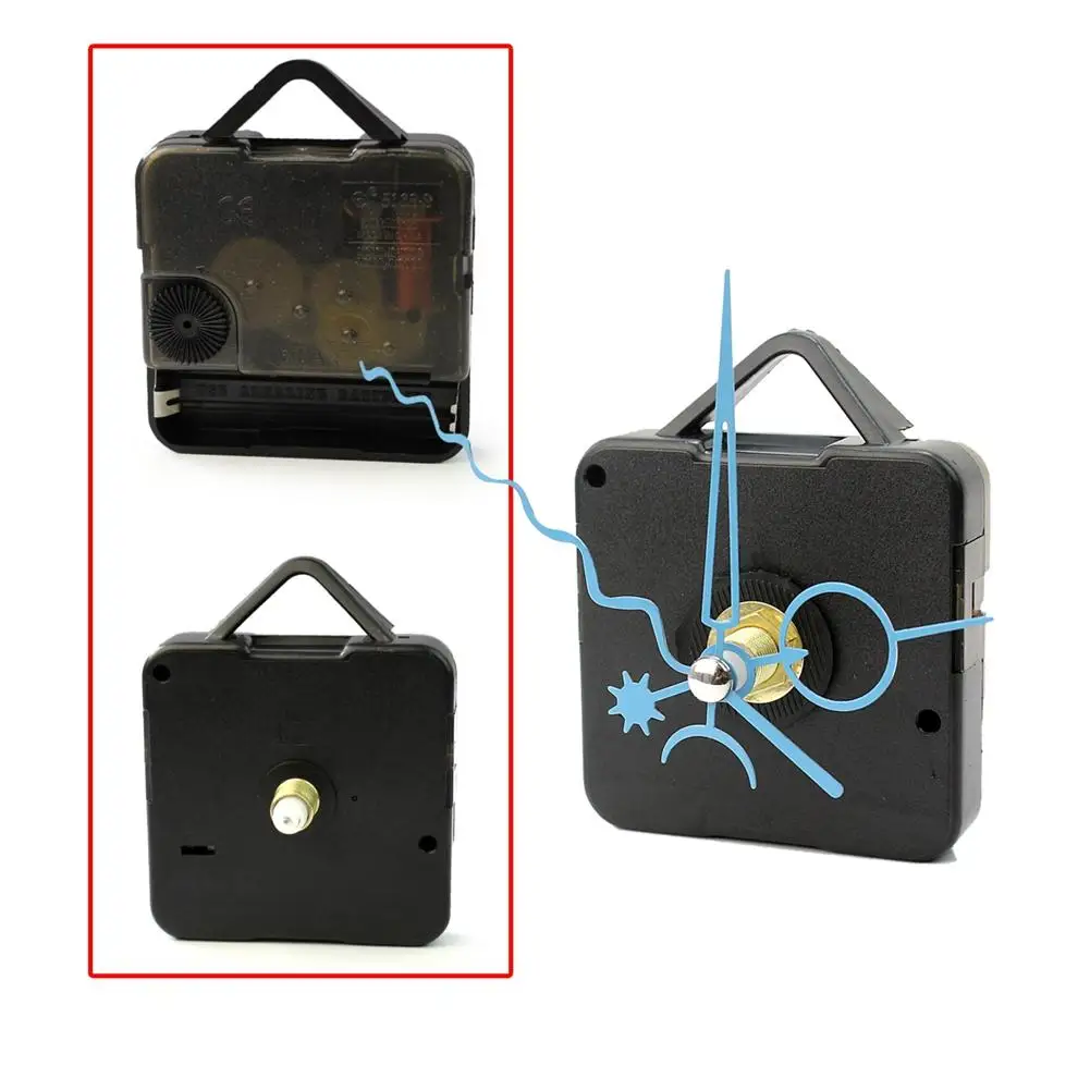 Черные кварцевые настенные часы механизм для ремонта DIY Набор инструментов синие стрелки бесшумные Новые