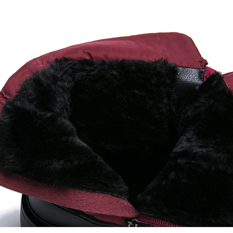 AIMEIGAO High Quality Warm Fur Snow Boots Women Plush Insole Waterproof Boots Platform Heels Red Black Winter Women Boots