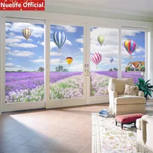 Индивидуальные сад горячий воздушный шар узор статический пленка «замороженное стекло» Ванная комната для детей детский сад раздвижные двери ПВХ непрозрачные плёнки