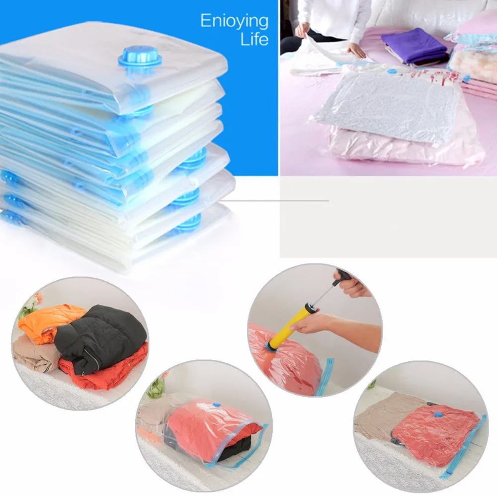 

11 PCS Space Saver Vacuum Seal Storage Bag with Hand Pump Compression Bags for Organizer Clothes Blankets and Quilt