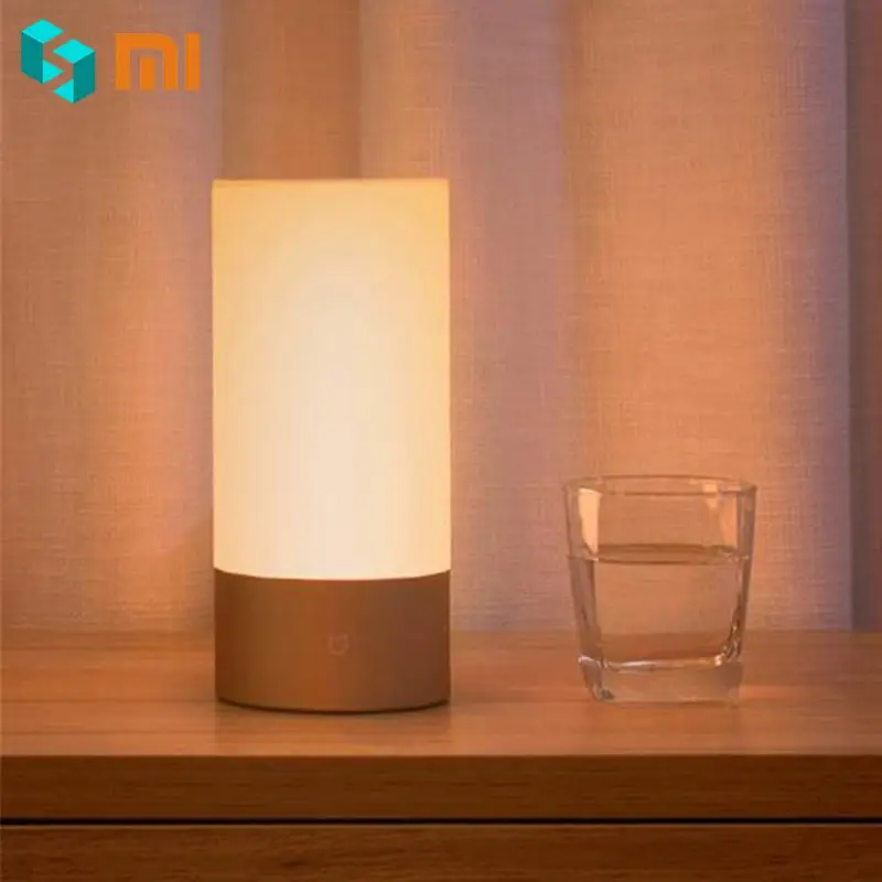 Xiaomi Mijia Bedside Lamp Bluetooth 4.2 BLE WiFi Connect Touch Control 300Lm 16 Million RGB Color 10W Multi Color Light 100-240V