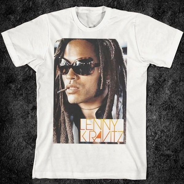 Рок американский lenny kravitz футболка графический концерт группа новый короткий