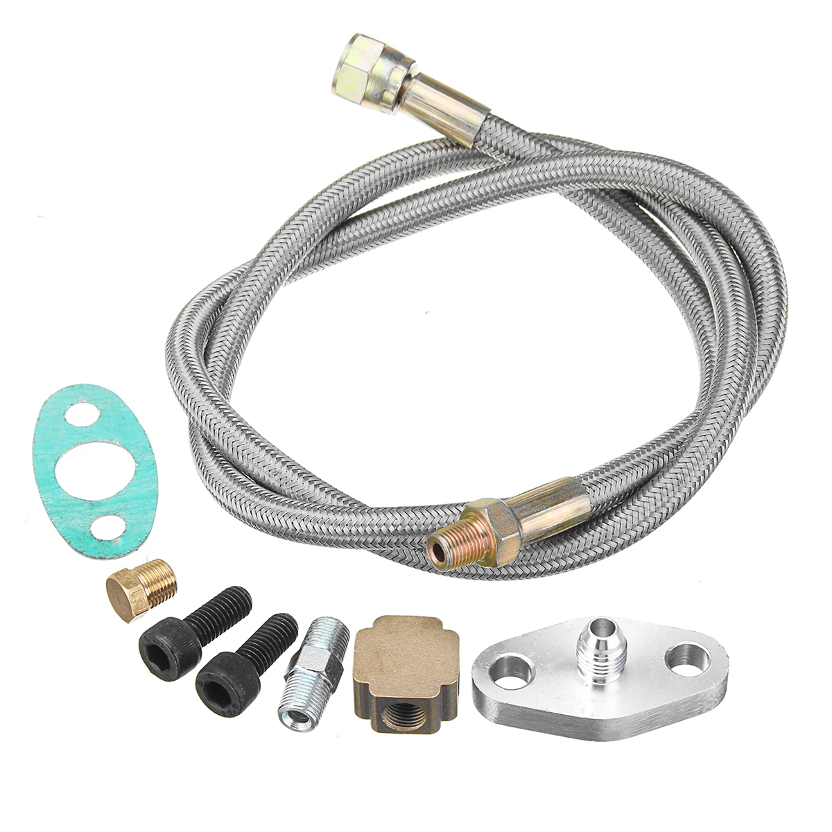 Aluminum Alloy Universal T3 Turbo Turbine Turbocharger Oil Feed Line
