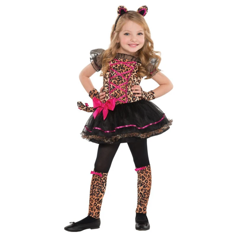 

Girls Precious Leopard Children Animal Fancy-dress Costume