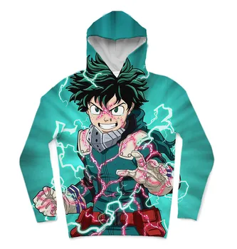 

REAL American US SIZE Custom Midoriya Deku 3D Sublimation print Hoodies with plus size 3XL 4XL 5XL 6XL
