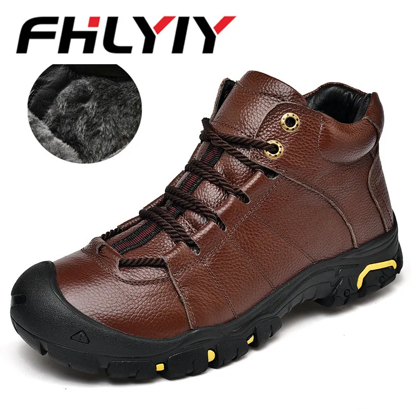 

New Hot Newest Keep Warm Winter Boots Men High Quality Genuine Leather Waterproof Working Fashion Autumn Men Boots Botas Hombre