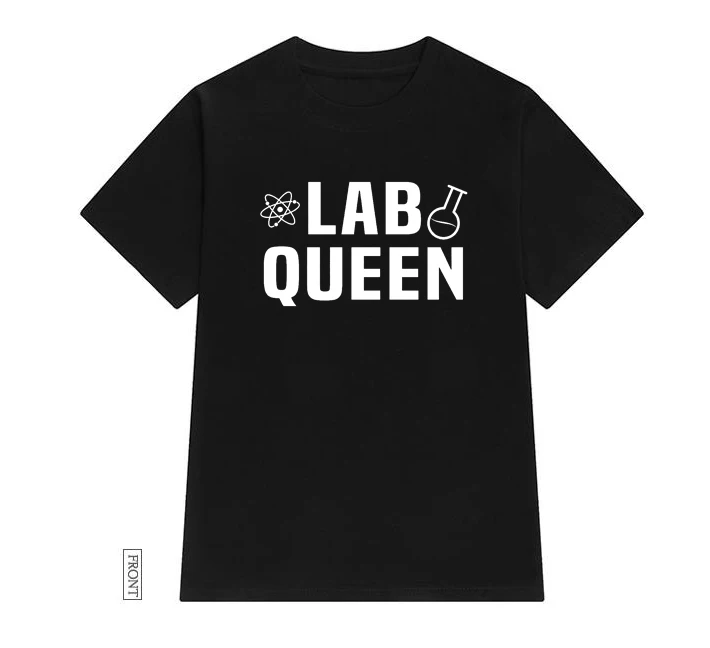 Женская хлопковая Футболка Lab Queen Science повседневная забавная футболка для девушек