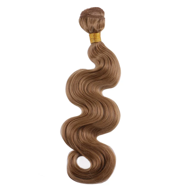 16-26 inches 100g/piece High Temperature Fiber Hair Extensions Color 613 Synthetic Hair Weft Body Wave Hair Bundles for Women #27