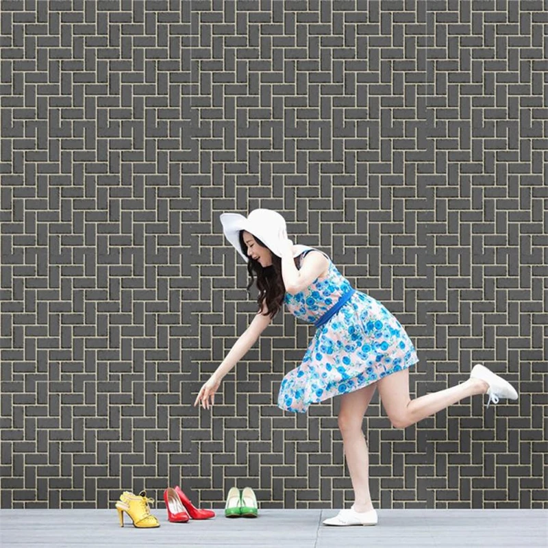 Removable  Natural Brick Self-adhesive Wallpaper DIY Wall Sticker Panels Decal Waterproof Room Decorations New hot sale C0306   07
