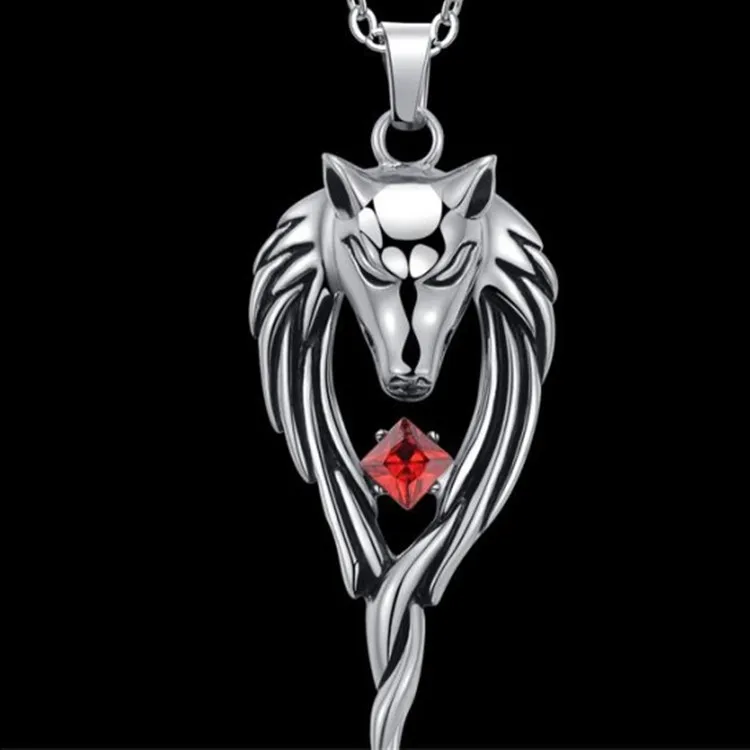 Fashion Punk Wolf Head Totem Pendants Statement Necklace Vintange Stainless Steel Choker For Men Jewelry Gifts Accessories