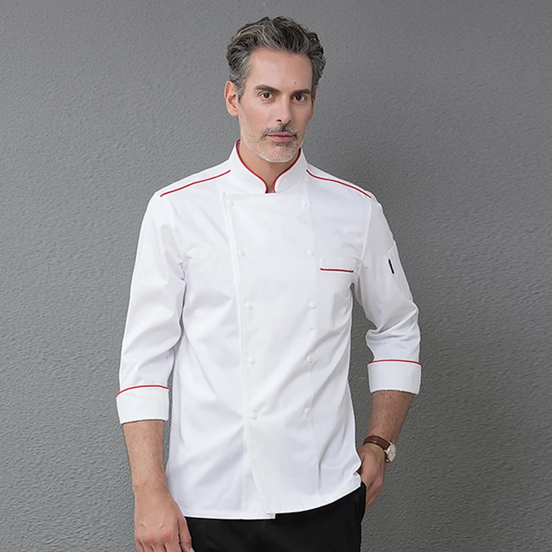 Костюм повара форма для работников отеля для мужчин и женщин шеф-повар Кухня куртка белая рубашка форма офицантки готовить M-4XL большой код