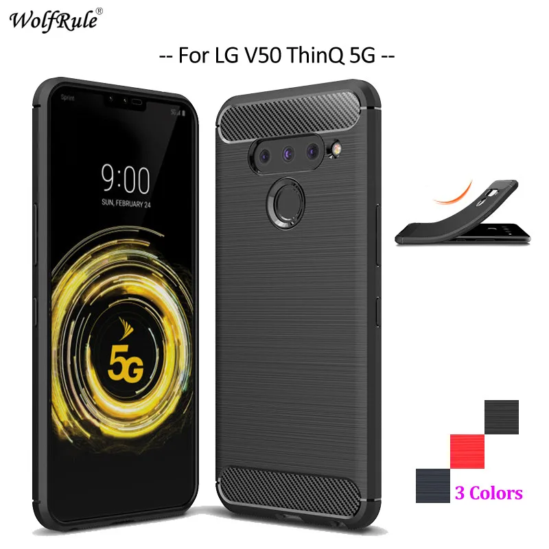 Чехол для телефона из углеродного волокна LG V50 ThinQ 5G мягкий чехол ТПУ прочный