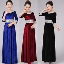 Народная музыка, цветные костюмы для хора с длинными рукавами, зеленое танцевальное платье, одежда для хора, командная одежда, костюмы