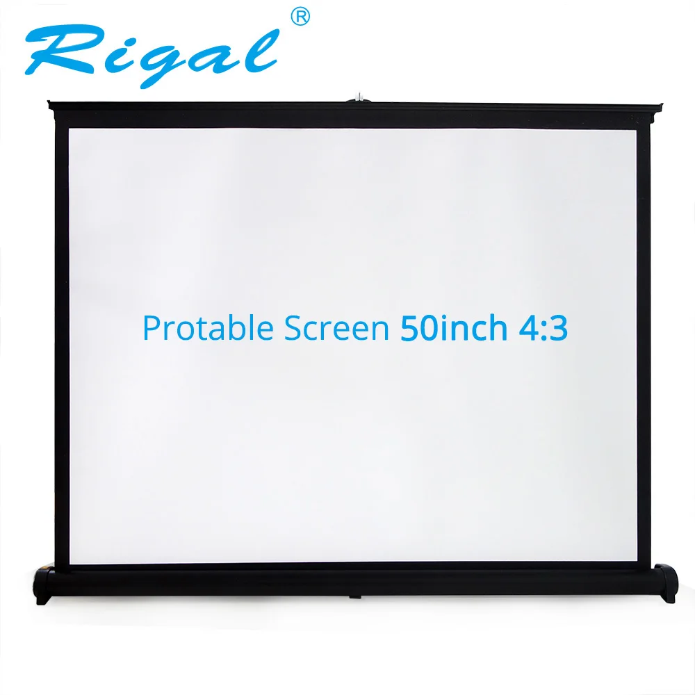 

Rigal Projector Table Screen Portable 50 inch 4:3 Diagonal Mini Matte White Projection Screen For Office Business Training