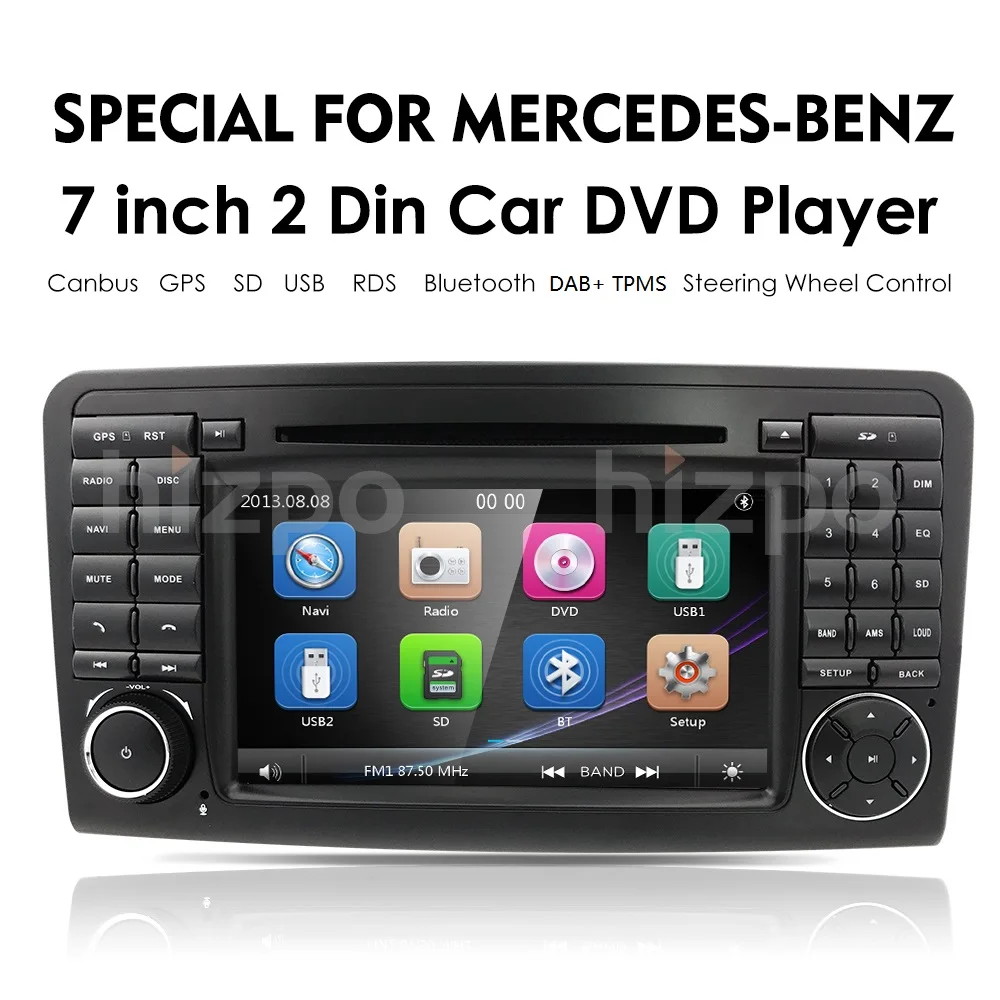 2Din автомобильный dvd-плеер для Mercedes Benz ML Class W164 GL350 X164 ML320 gps-навигация, радио, стерео BT DAB+ DTV SWC CAM карта SD TPMS