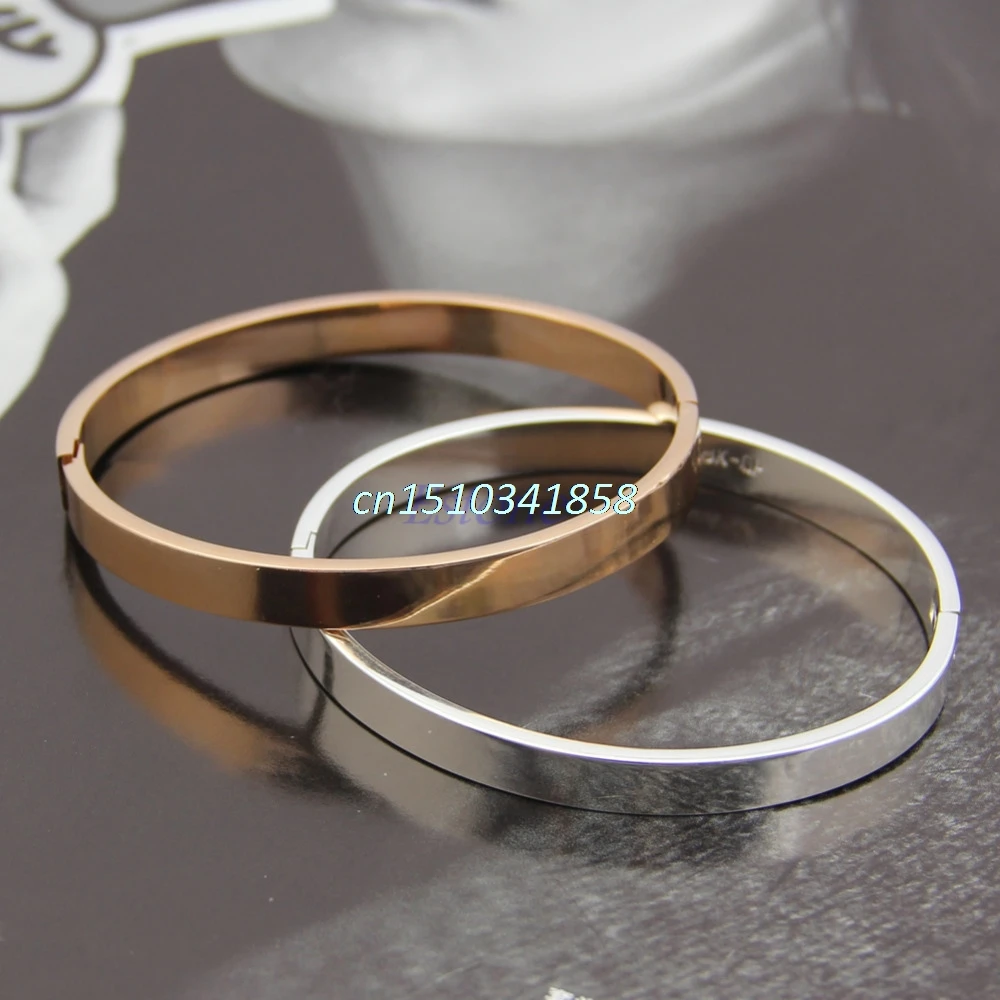 Fashion Women Polished Stainless Steel Girl's Bracelet Bangle Wristband