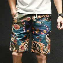 Хлопковые льняные винтажные уличные мужские шорты с принтом полосатые повседневные облегающие рабочие шорты плюс 5XL летние мужские пляжные шорты