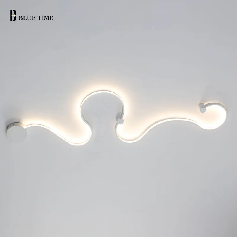 Современный минималистичный креативный настенный светильник, светодиодный прикроватный настенный светильник для спальни, светильник для коридора, настенный светильник-бра для гостиницы, черный и белый корпус - Цвет абажура: white style A