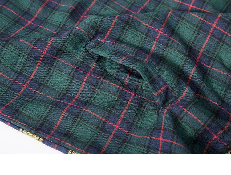 Patchwork Pullover Plaid Long Sleeve Hoodies Shirts 12