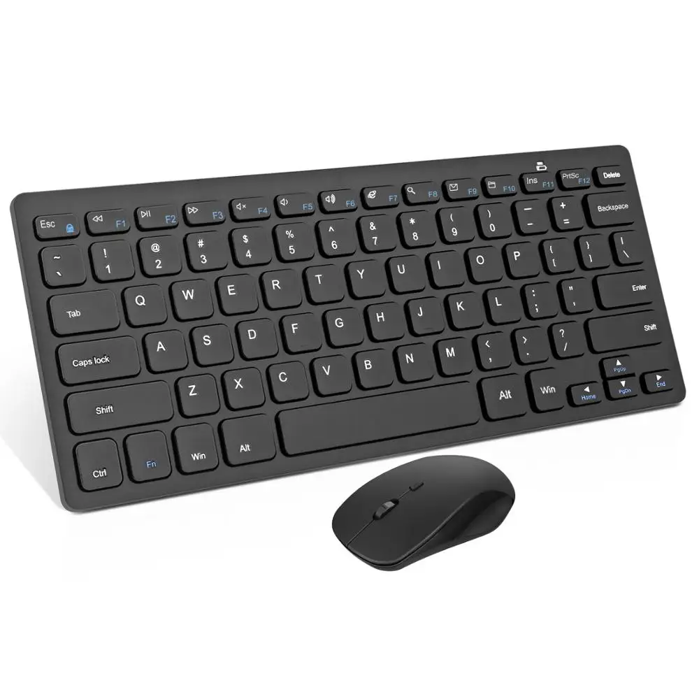 MoKo Keyboard and Mouse, 2.4G Wireless Compact Portable Mini Keyboard ...