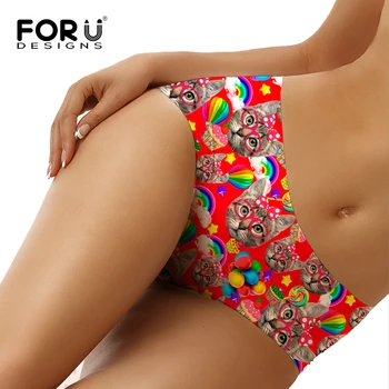 

FORUDESIGNS 3D Sexy Cat Printing Seamless Panties Women Underwear Female Seamless Calcinha Bragas Briefs Ladies Breathable Panty