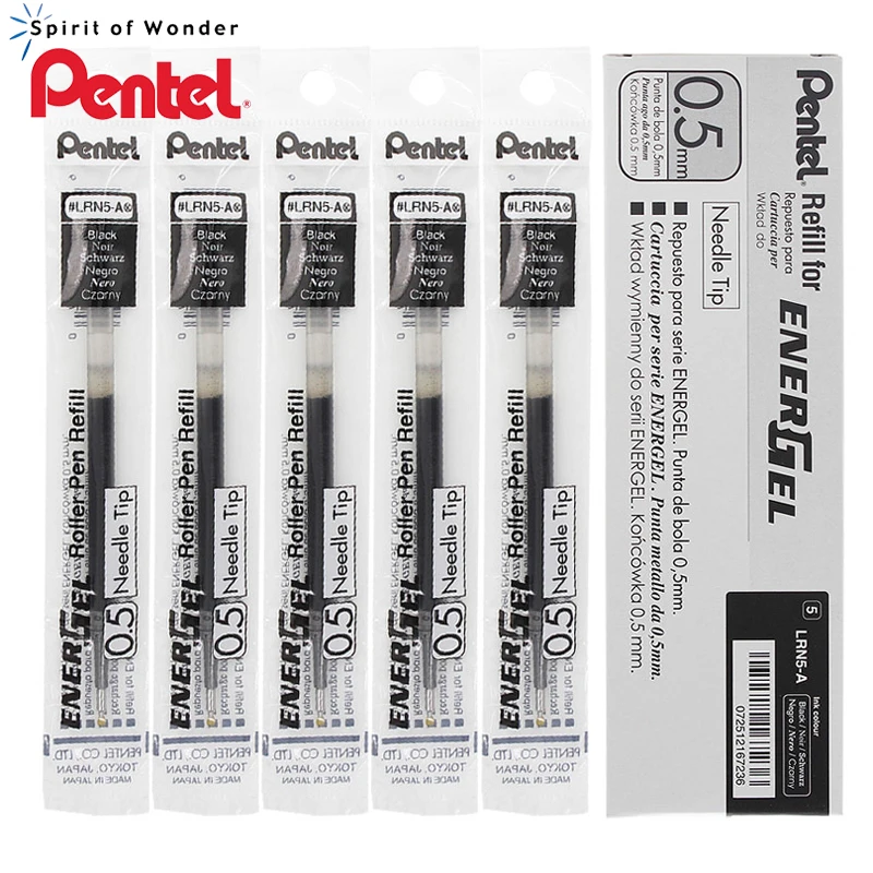 10 шт./кор. Pentel LRN5 вставка из жидкого геля чернил Refill для EnerGel Deluxe RTX выдвижной ручки-быстрое высыхание-иглы-0,5 мм