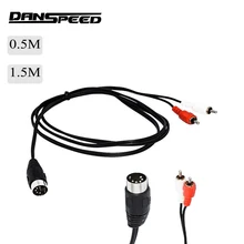 DANSPEED 0 5 1 5M 1 64 5FT 5Pin Midi Din Plug to 2RCA Phone Male