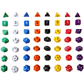 

7pcs/set 20 Colors Digital Dice Set - Acrylic dices TRPG DND dice RPG Games High quality Dices
