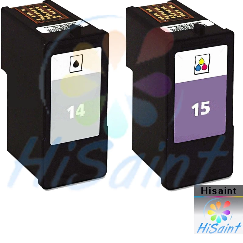 2016 Nuevo [hisaint] 2pk para lexmark 14 15 cartuchos de tinta negro y