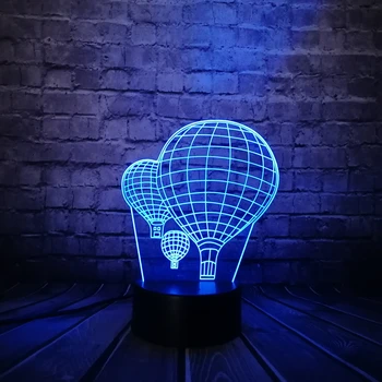 

Hot Air balloon 3D Led USB Night light Table Lamp Colors Gradient Creative Luminaria Optical Illusion Lamp Home Decorative toys