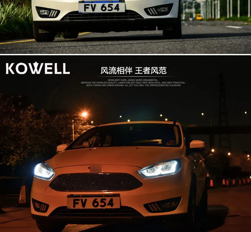 KOWELL автомобильный Стайлинг для Ford focus фары для фокуса фары DRL Объектив двойной луч H7 Ксеноновые Биксеноновые линзы