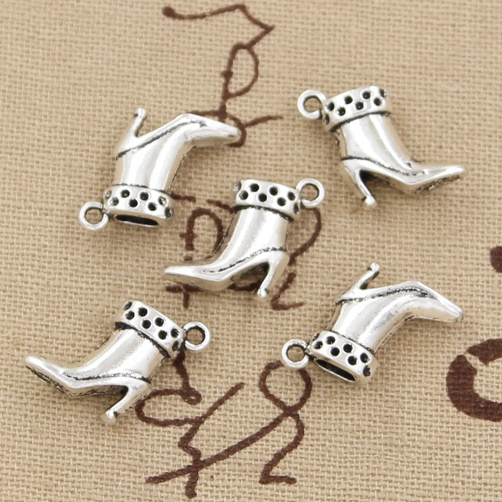 

8pcs Charms high heeled shoes boots 13x13x5mm Antique Making pendant fit,Vintage Tibetan Silver Bronze,DIY bracelet necklace