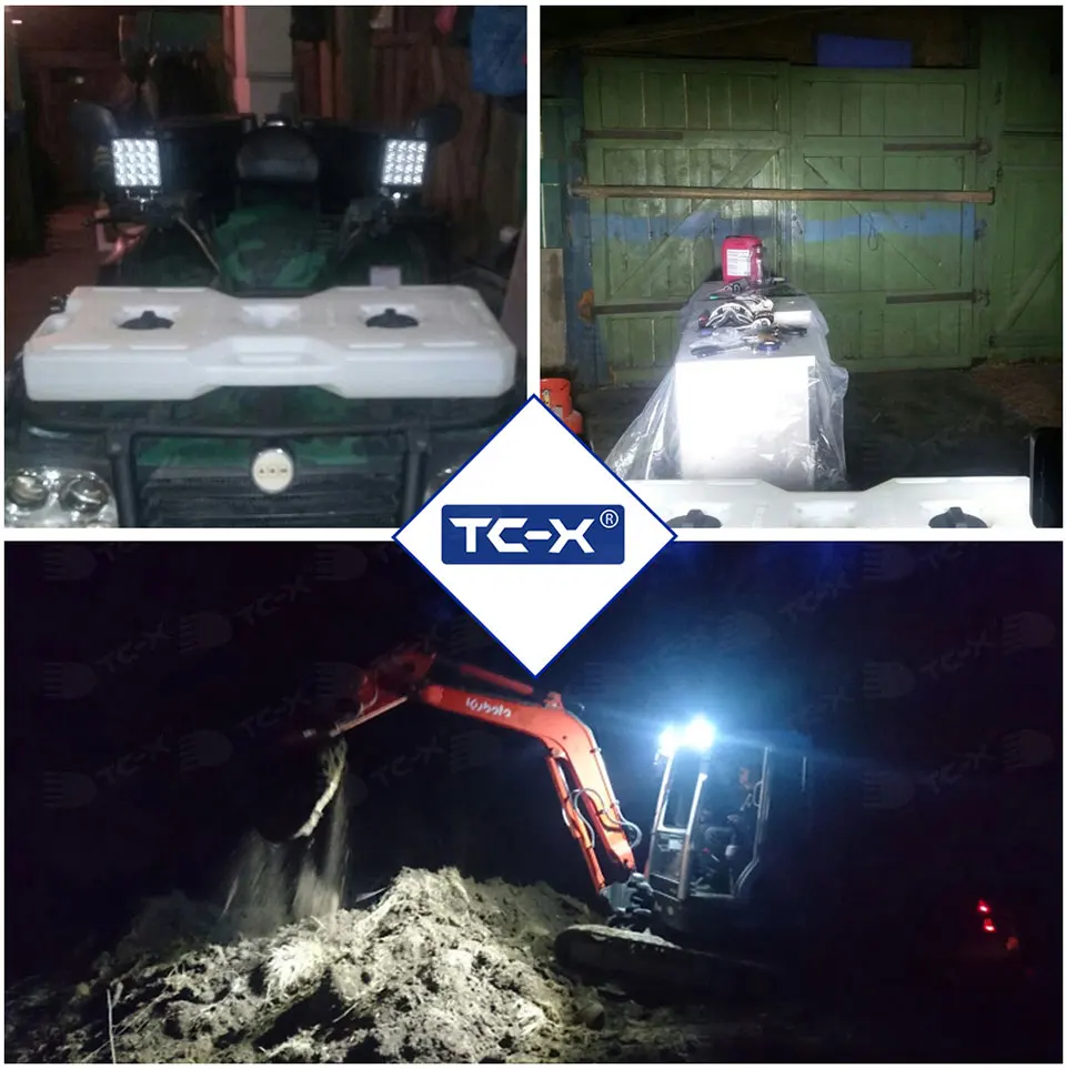 Luz de Trabalho Luz de Inundação Tc-x Praça Offroad 12 - 24 v Luz Extra Portátil Caminhão Trator Carro Estilo Atacado Led 16x3 w 16 Cheap Barra de luzLuz de trabalho