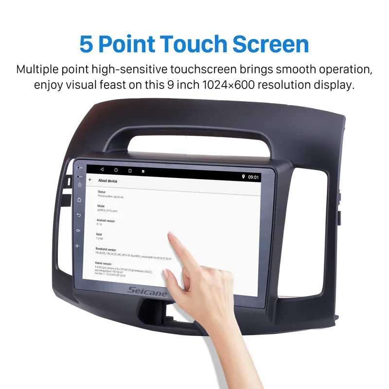 Excellent Seicane 9 inch Quad-core Android 8.1 Car Radio For Hyundai Elantra 2007 2008 2009 2010 2011 Car Multimedia Player GPS Navigation 2