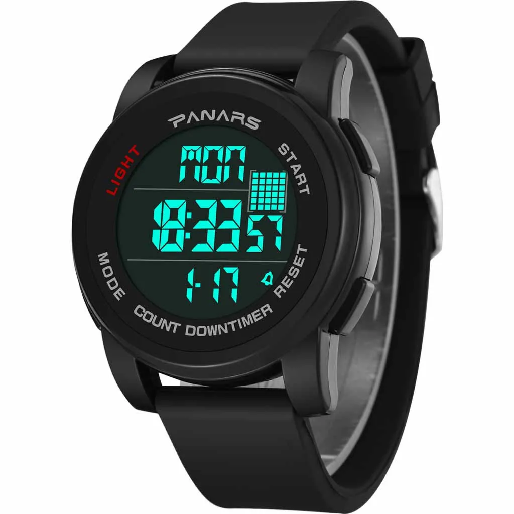 

PANARS Fashion Top Brand Men Watch Functional Sports Waterproof Date Display Luminous Alarm Men's Electronic Watch reloj hombre