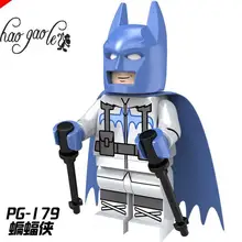 HAO gao Le PG179 100 шт. сейфы Бэтмен фильм супер герои Бэтмен с голубой накидкой фигурки блоки-кирпичики действие DIY детские игрушки PG8047