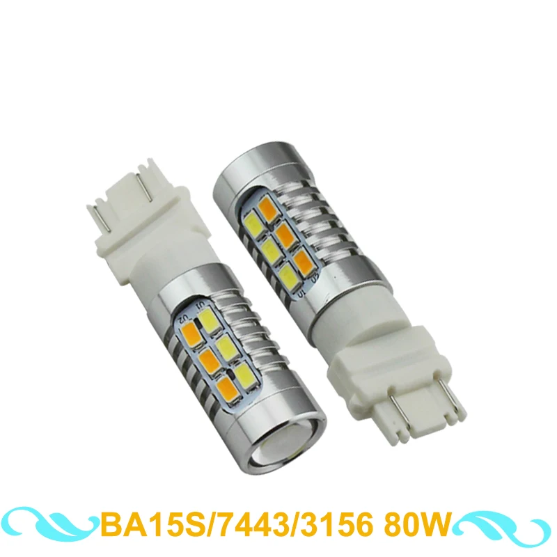 

Eseastar 2pcs T25 3157 5630 22SMD Auto LED Dual Color Ad Alta Potenza ambra/Bianco Switchback Lente Con Lente Segnale di Girata