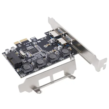 

5Gbps Ultra-High Speed 19Pin Pci-E Card 2-Port Pcie To Usb3.0 19Pin + Front-Mounted Expansion Card for Desktop Computers