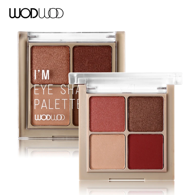 

WODWOD Brand Makeup 4 Colors Paleta De Sombra Matte Eyeshadow Palette Nude Eye Shadow Shimmer Glitter Powder Cosmetics Natural