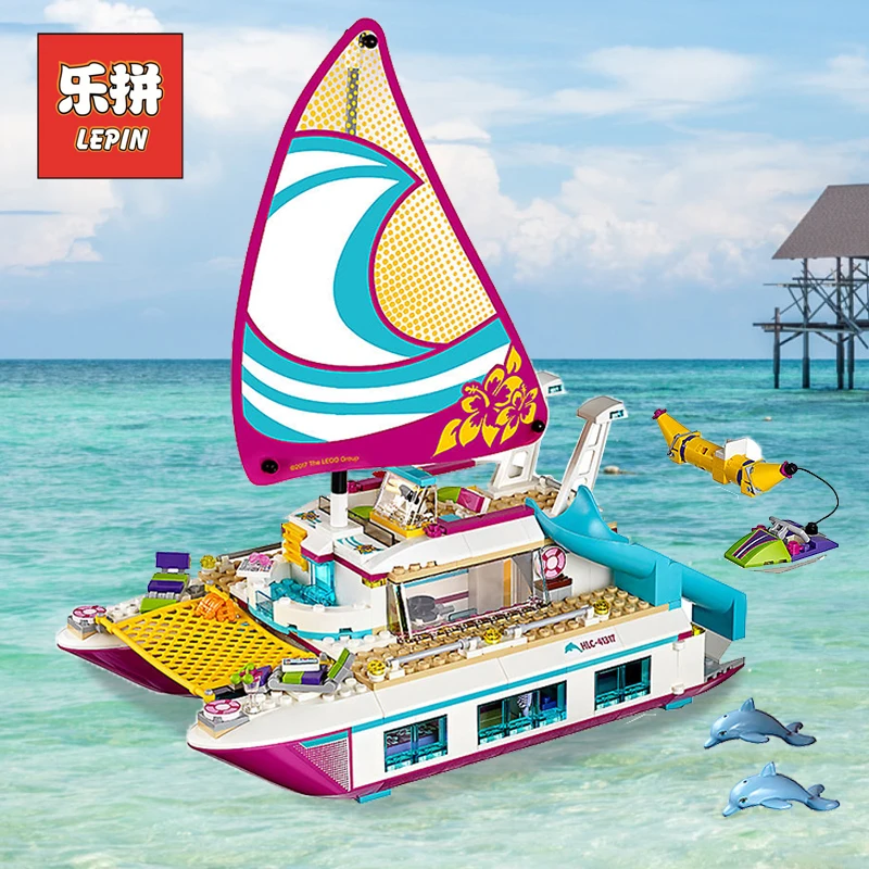 

Friends 01038 Boat Sunshine Catamaran 01044 Dolphin Cruiser Set Blocks Compatible Brand Friends Girl Toys for Children Christmas