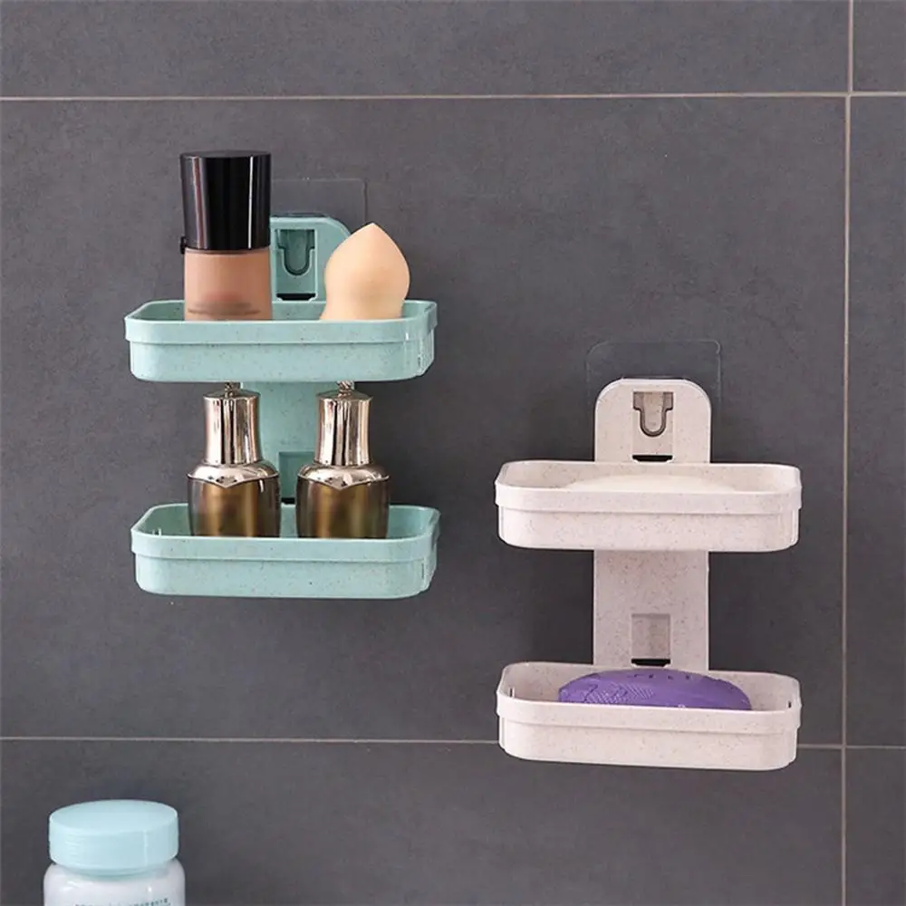

Bathroom Shower Soap Box Dish Storage Plate Tray Holder Case Soap Holder Double Soap Rack