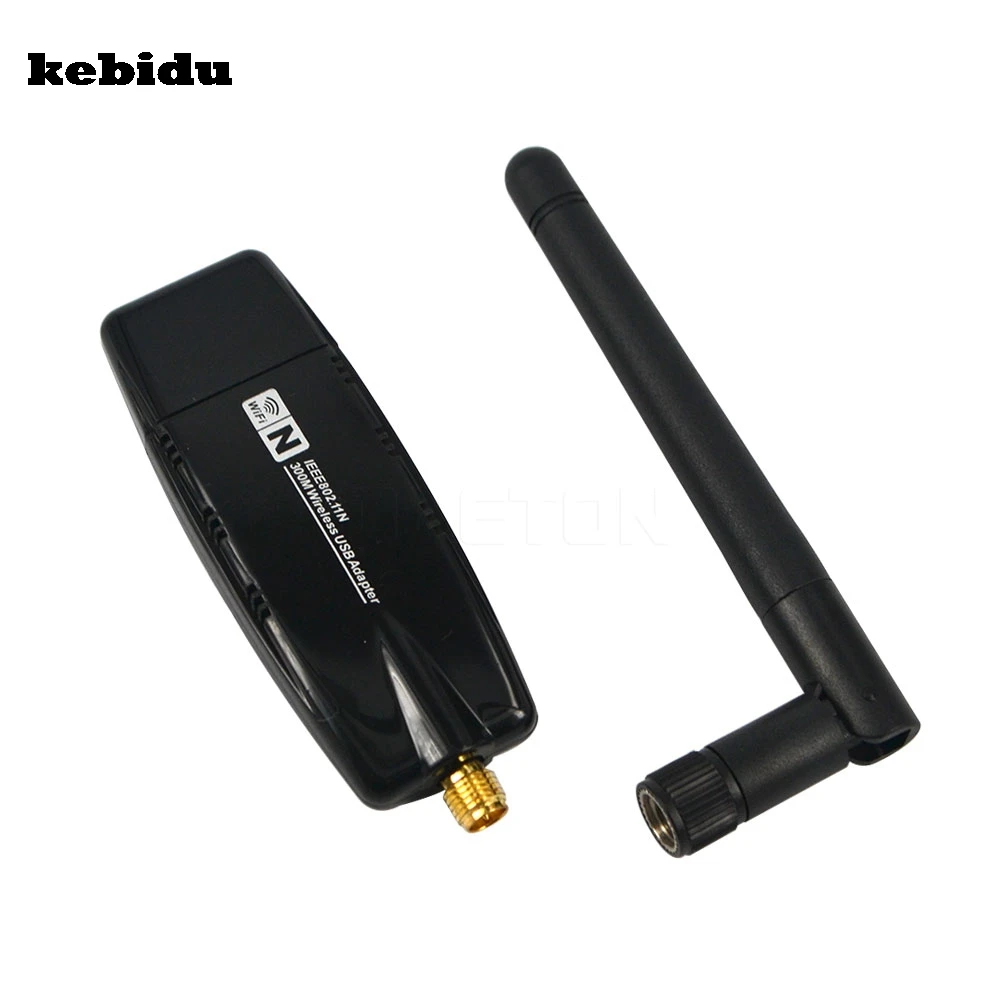 

kebidu Hot 300 Mbps Wireless Adapter USB 2.0 WiFi 2.4G Network Lan Card With Antenna Realtek 8192 for windows XP Vista 7 8 Linux