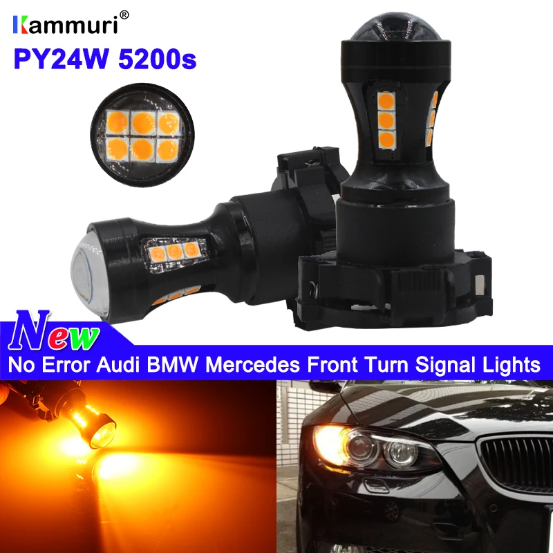 

Amber CANbus PY24W 5200s LED Bulbs For BMW E90 E91 E92 E93 F10 F07 5 Series E83 F25 X3 E70 X5 E71 X6 Z4 Front Turn Signal Lights