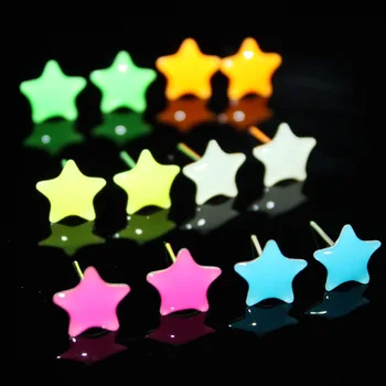 

2017 Trendy Perlas Geometric Cute Unisex Brincos Brinco Multi Candy Color Luminous Noctilucent Glow In Dark Ear Stud Earrings