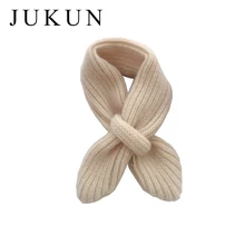 Детские шарфы, зимний Корейский однотонный вязаный шерстяной шарф, толстый теплый шарф для мальчиков и девочек