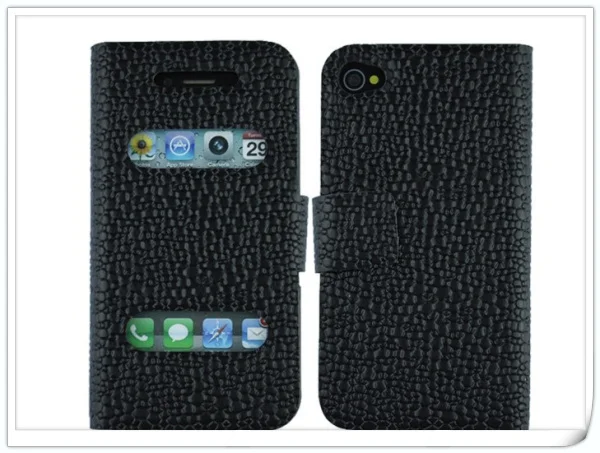 Hot selling Genuine Leather case protective cover mobile phone shell accessories For iPhone 4 4S with Free shipping |